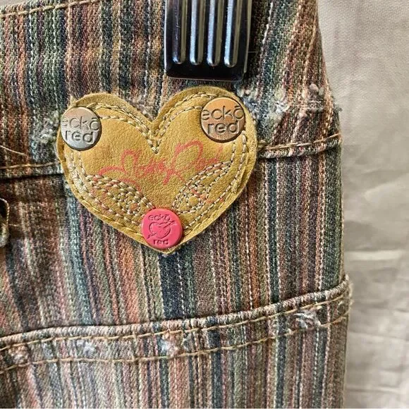 Ecko Red Denim Ruffle Skirt-Striped-Size 3 (juniors) - Picture 8 of 12